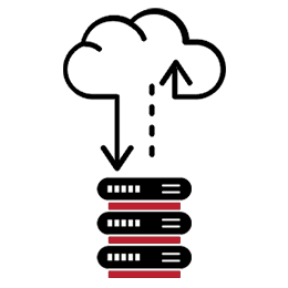 Icon of a server with network connections